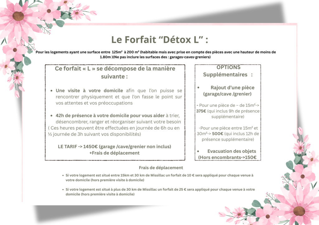 Détails du forfait "détoxication XL"