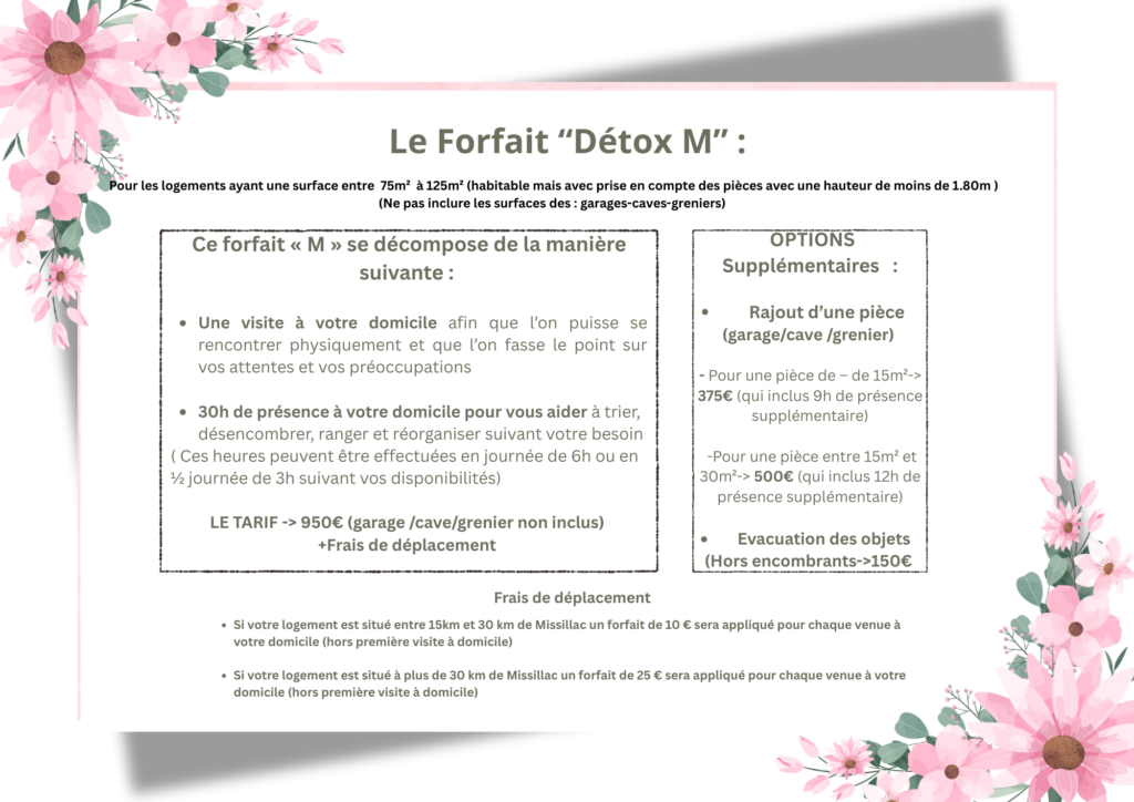 Détails du forfait "détoxication XL"