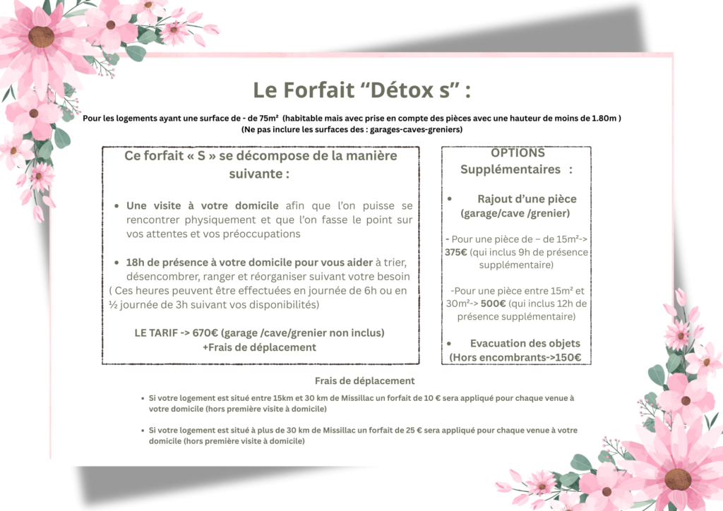 Détails du forfait "détoxication XL"