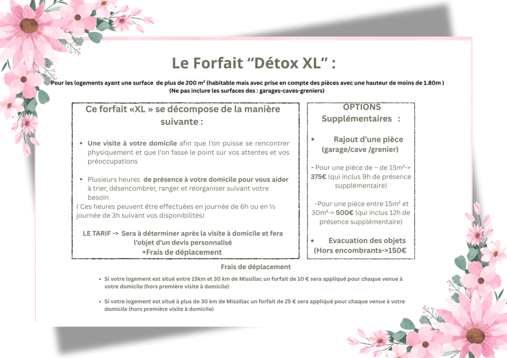 Détails du forfait "détoxication XL"
